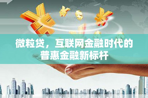 丰原微粒贷，互联网金融时代的普惠金融新标杆