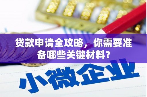 丰原贷款申请全攻略，你需要准备哪些关键材料？