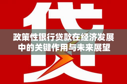 丰原政策性银行贷款在经济发展中的关键作用与未来展望