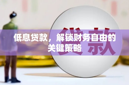 丰原低息贷款，解锁财务自由的关键策略