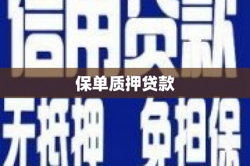 丰原保单质押贷款