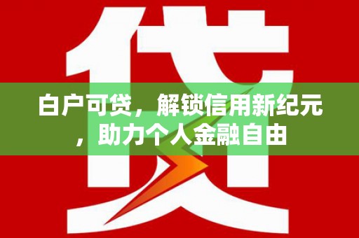 丰原白户可贷，解锁信用新纪元，助力个人金融自由