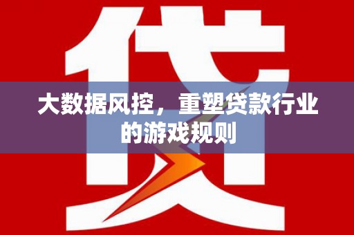 丰原大数据风控，重塑贷款行业的游戏规则
