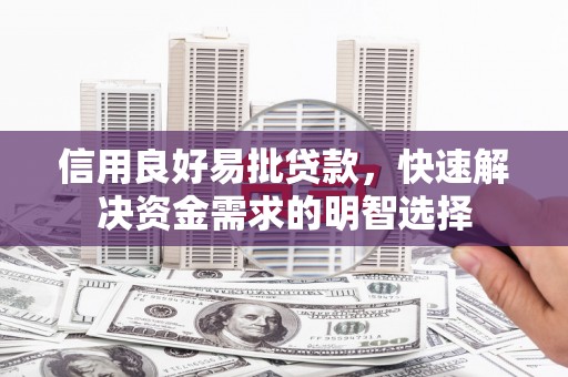 丰原信用良好易批贷款，快速解决资金需求的明智选择