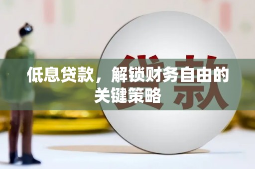 丰原低息贷款，解锁财务自由的关键策略