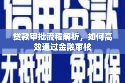 丰原贷款审批流程解析，如何高效通过金融审核