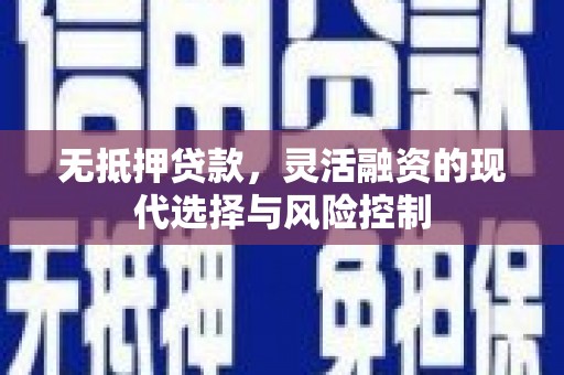 丰原无抵押贷款，灵活融资的现代选择与风险控制