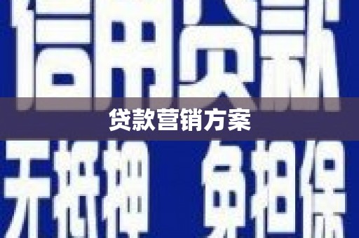 丰原贷款营销方案