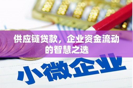 丰原供应链贷款，企业资金流动的智慧之选