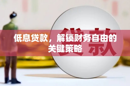 丰原低息贷款，解锁财务自由的关键策略