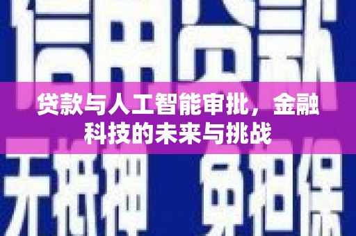 丰原贷款与人工智能审批，金融科技的未来与挑战