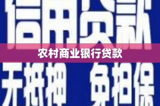 丰原农村商业银行贷款