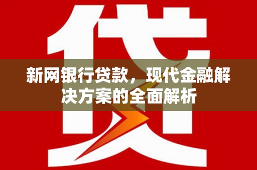 丰原新网银行贷款，现代金融解决方案的全面解析