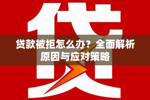 丰原贷款被拒怎么办？全面解析原因与应对策略