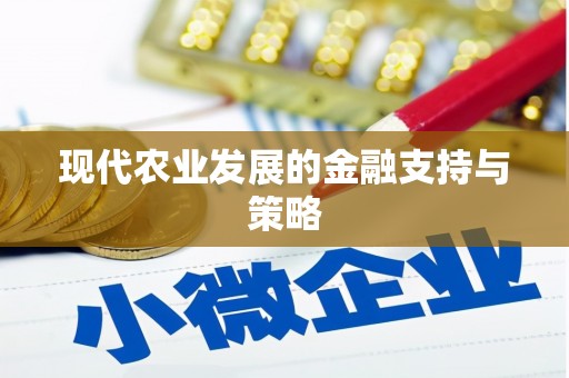 丰原现代农业发展的金融支持与策略